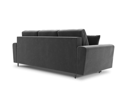 Cosmopolitan Design Slaapbank met opbergdoos Kyoto 3-zits, flueel, lichtgrijs - 100x235x88cm