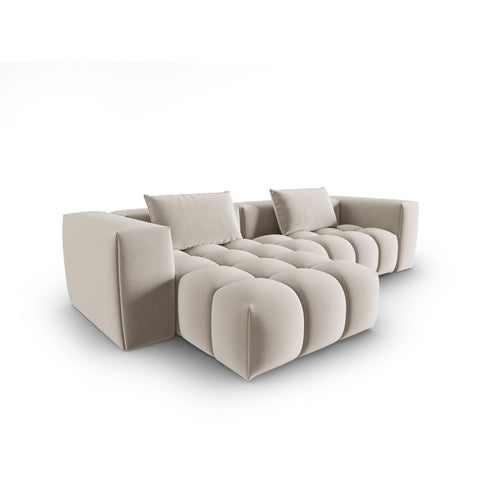 Cosmopolitan Design - Modulaire hoekbank links Verona 3-zits, flueel ecru - 145x260x70cm