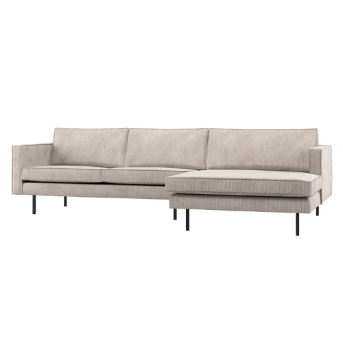 WOOOD chaise longue bank rechts Rodeo - Ribstof - Ecru - 85x300x155 - vtwonen shop