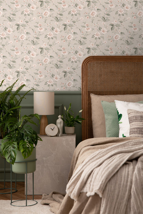 Borastapeter behang bloemen roze - 53 cm x 10.05 m - 660229 - vtwonen shop