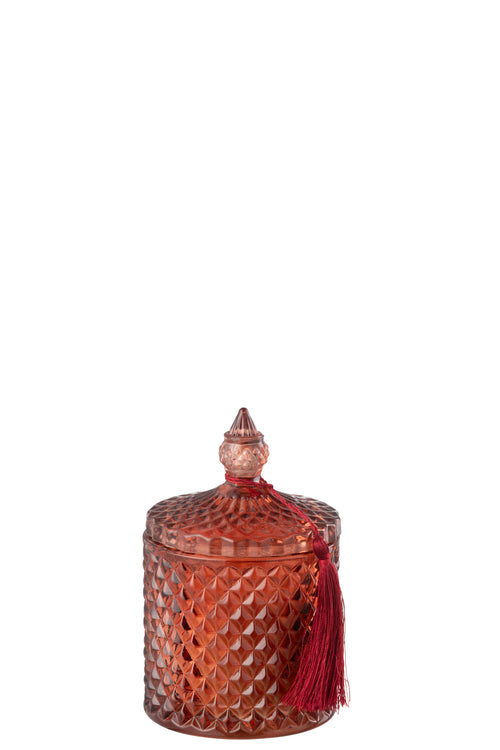 J-Line geurkaars Deksel Olive & Frank Incense - was - rood - 20U - vtwonen shop