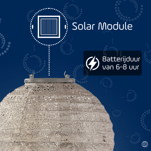 Lumiz solar lampion - spectare rond - 20 cm - licht taupe