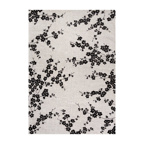 Louis De Poortere binnen & buiten machinewasbaar vloerkleed Sakura van 70% gerecycled PET - zwart - 140x200cm