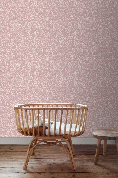 ESTAhome behang bloemetjes roze - 53 cm x 10.05 m - 139884