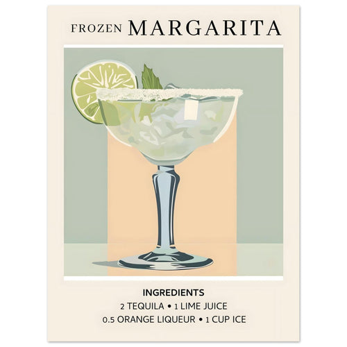 Artfulprints  Frozen Margarita cocktail I - Ingrediënten   poster 30x40 cm - vtwonen shop