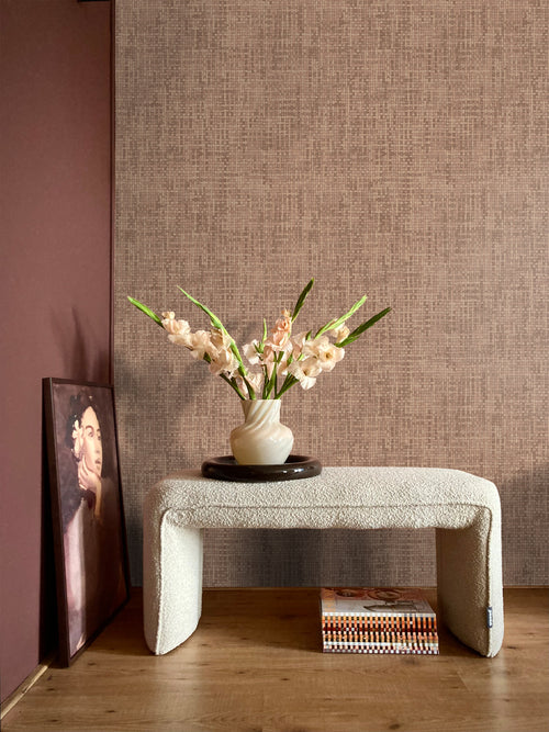 Origin Wallcoverings behang geweven linnenstructuur bruin - 50 x 900 cm - 348052