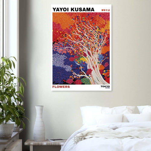 Artfulprints Poster met Lijst Yayoi Kusama - Artistic tree   - 70x100 cm - Meerkleurig