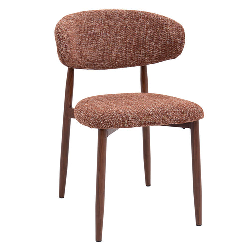 Giga Meubel Eetkamerstoel Alexia - Rood/Walnoot - 52x56x77cm - Set van 2