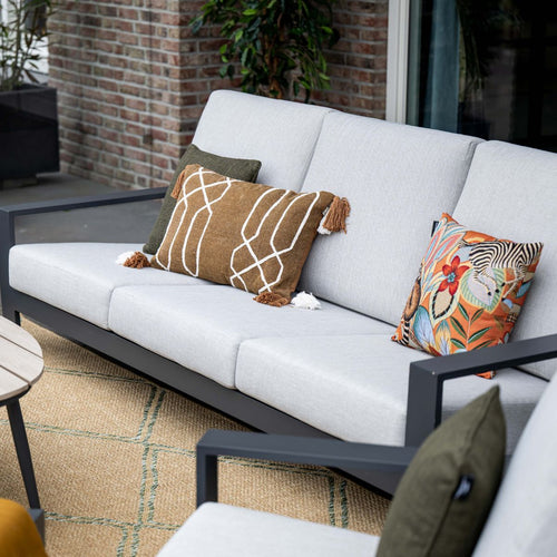 Garden Impressions loungeset Coba donker grijs - valley sand - 4-delig