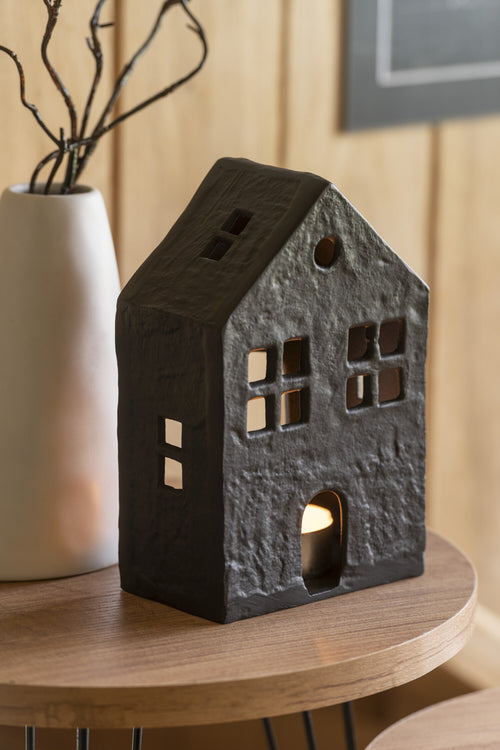 J-Line kaarshouder Huis - aluminium - zwart - vtwonen shop