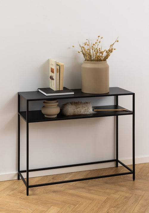 Lisomme Roy metalen sidetable zwart - 100 x 35 cm - vtwonen shop