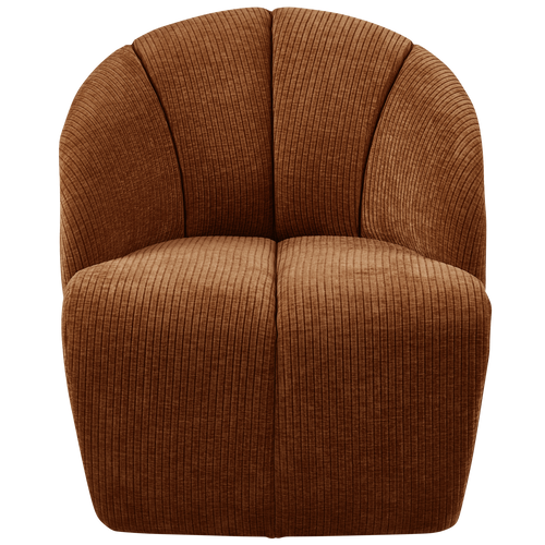 WOOOD draaifauteuil Mojo - Geweven Ribstof - Rost Bruin - 75x68x77 cm - vtwonen shop