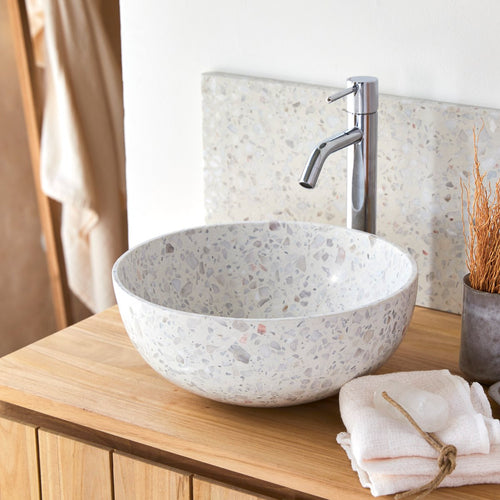 Tikamoon Ronde waskom van moon premium terrazzo ∅ 32 cm - Beige