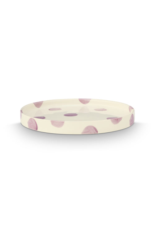 vtwonen -  Lunchbord - Stippen - Lila - Set van 2 - Keramiek - 20cm