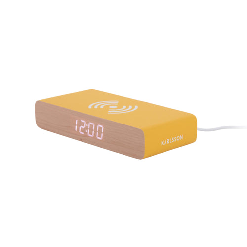 Karlsson wekker Retro Flat LED - geel - 16.1x7.6x3cm - vtwonen shop