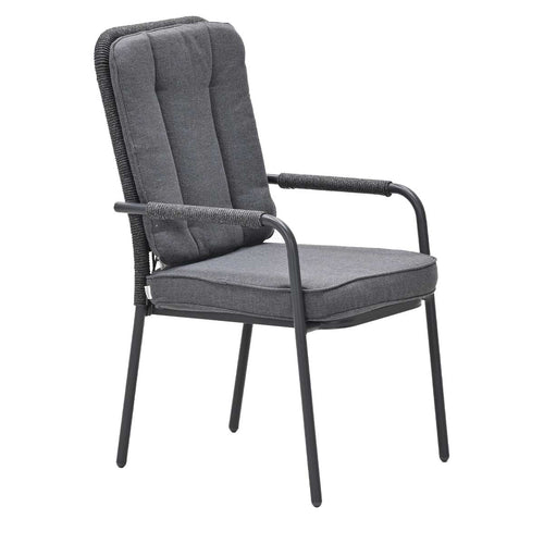Venice dining fauteuil - carbon black - rope dark grey - mystic grey - vtwonen shop