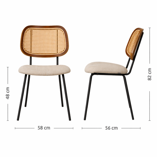 Nolon Jolie Rotan Eetkamerstoel Beige