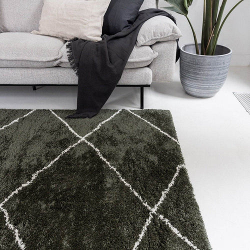 Interieur05 Berber vloerkleed hoogpolig Groen/Cream - scandinavisch - nea - 240 x 330 cm - vtwonen shop