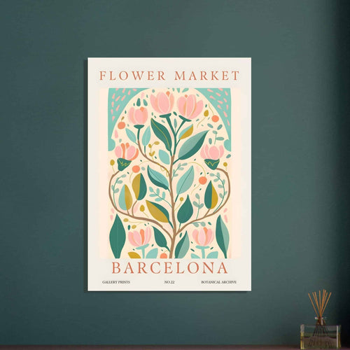 Artfulprints  Flower market - Barcelona   poster A4 21x29.7 cm - vtwonen shop