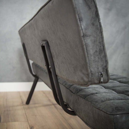 Giga Meubel Eetkamerbank Kruisstiksel - Zwart Kunstleer - 180cm