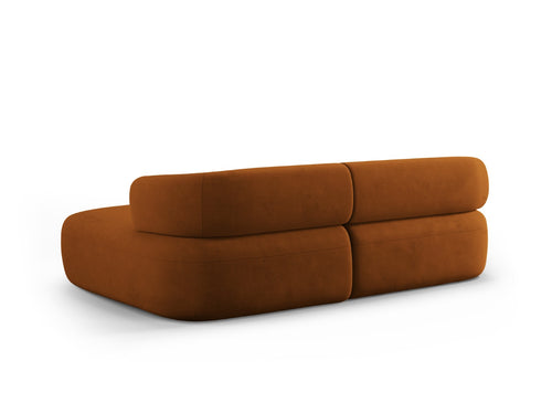 Micadoni rechter hoekbank Jenny 5-zits, flueel roze - 145x200x73cm