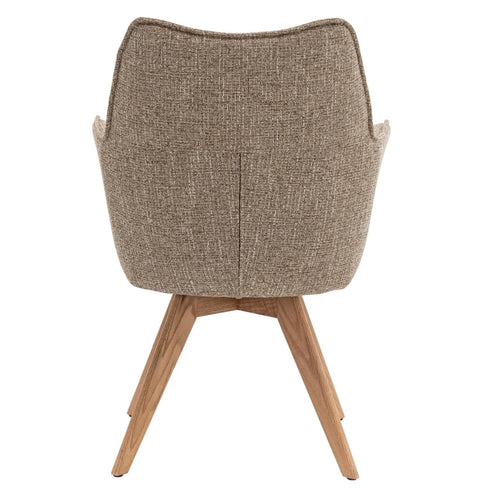 DÉJA Living Eetkamerstoel Zayn - Taupe/Naturel - Draaibaar - Set van 2 - vtwonen shop