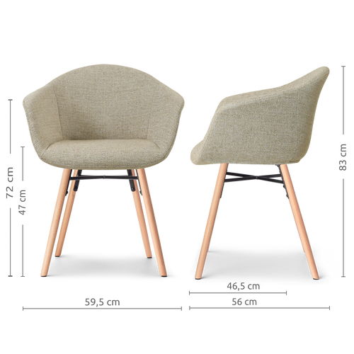 Nolon Nena-Otis Eetkamerstoel Taupe Melange - Houten Onderstel - vtwonen shop