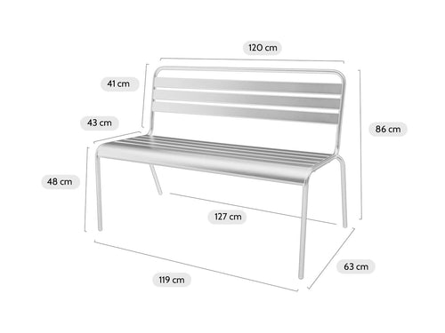 MaximaVida metalen tuinbank Max 120 cm zwart - vtwonen shop