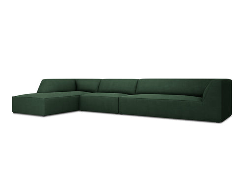 Micadoni linker hoekbank Ruby 5-zits, structurele stof, groente - 180x366x69cm