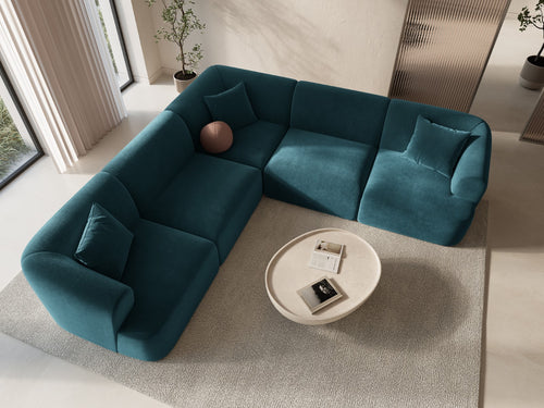 Cosmopolitan Design Symmetrische modulaire hoekbank Campi 6-zits, flueel diepe olie - 255x255x70cm