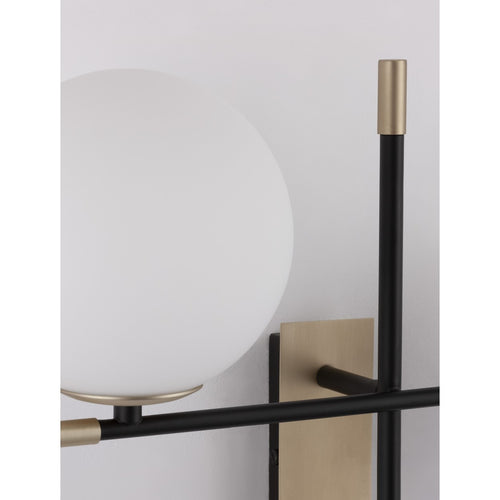 Nova Luce GIT Bolvormige wandlampen in opaal, goud en matzwart, LED G9 2x5W