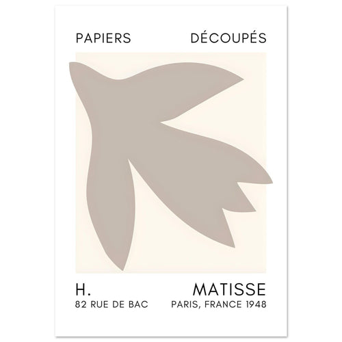 Artfulprints Poster met Lijst Matisse – Shapes in the air grey   - 30x40 cm - Grijs
