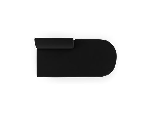 Micadoni - Module "Miley" 2 zitplaatsen, flueel zwart - 90x158x70cm