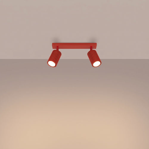 Sollux Lighting Plafondlamp KARBON 2 rood - 30x6,5x16,5cm
