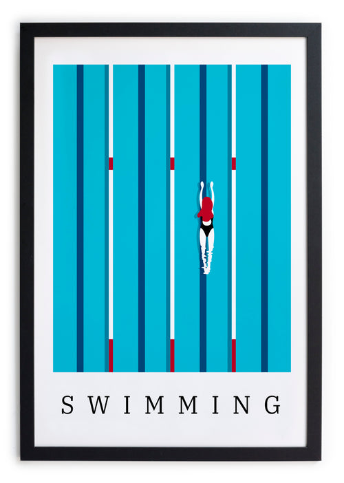 Zwarte lijst met kader 40x30 zwem poster - vtwonen shop
