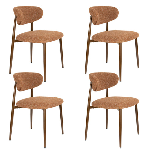 Housecraft Living Noor Eetkamerstoelen Terracotta - Set van 4