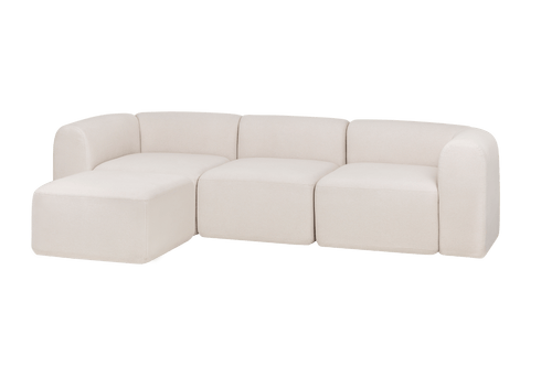 noo.ma Flom 3-zits modulaire hoekbank - Cloud Beige, zacht zitcomfort