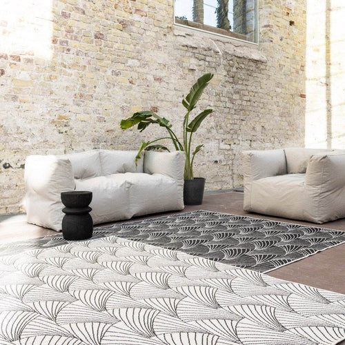 Interieur05 Buitenkleed Deco zwart/wit dubbelzijdig