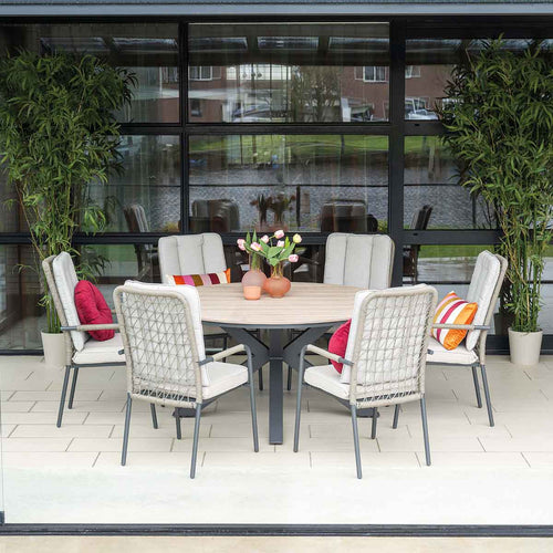 Venice dining fauteuil - carbon black - rope taupe - desert sand - vtwonen shop