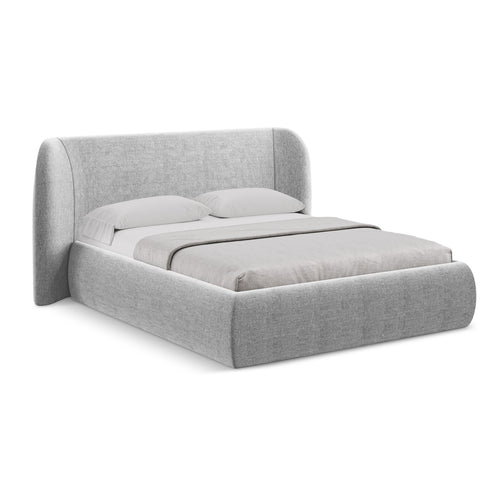 LaMiaSofa Bed met opbergruimte Trieste - chenille stof - lichtgrijs - 190x215x110