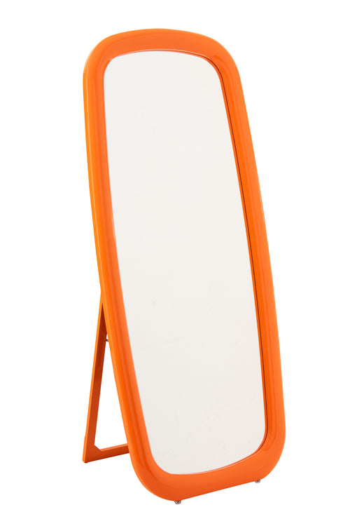 J-Line spiegel Rechthoek - polyresin - hout - oranje