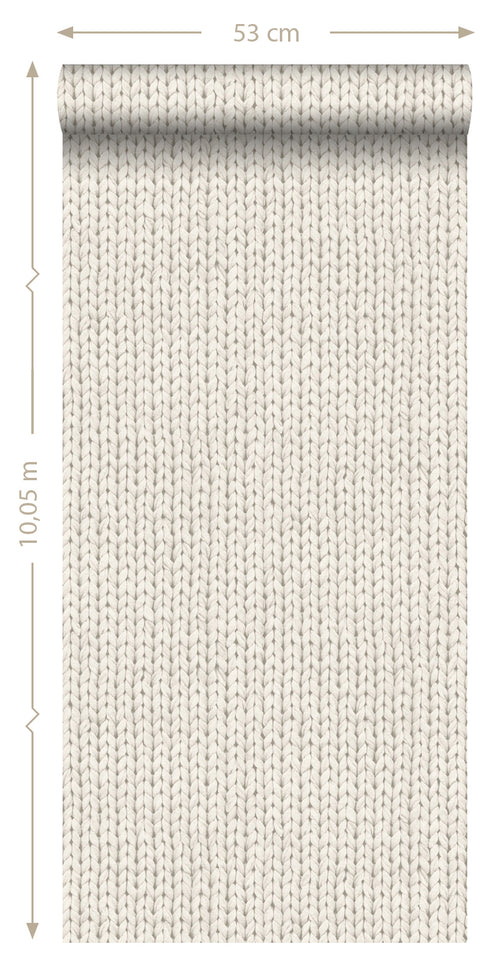 ESTAhome behang breisel beige - 53 cm x 10.05 m - 137720