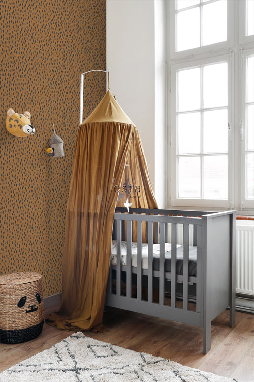 ESTAhome behang stippen warm oranje en zwart - 0,53 x 10,05 m - 139257 - vtwonen shop