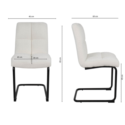 Kick eetkamerstoel Alec - Crème - vtwonen shop