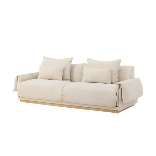 Nest living Rikki Gestoffeerde 3-Zits bank Beige - 237 cm - vtwonen shop