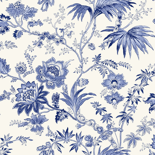 ESTAhome behang vintage bloemen delfts blauw - 50 x 900 cm - 132098