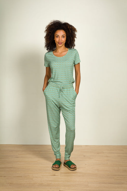 Pip Studio - Bobien Lange pyjamabroek - Dames - Mojo - Groen - XS - vtwonen shop