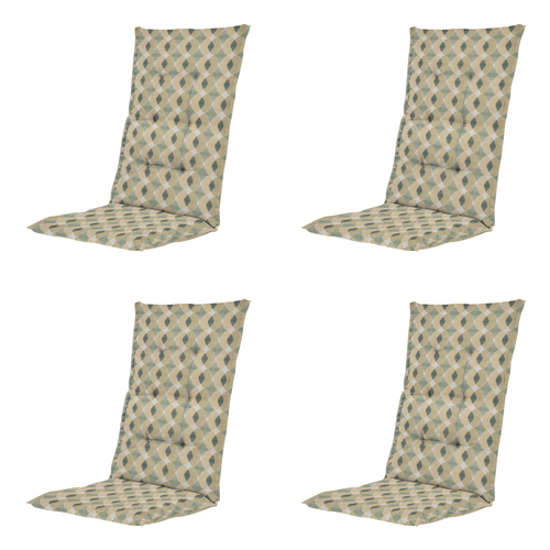 Madison tuinstoelkussen hoge rug Rae - groen - 123x50x5cm - set van 4