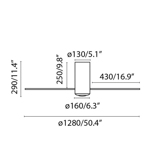 Faro MINI TUBE - LED mat zwarte plafondventilator met DC-motor, 3000K