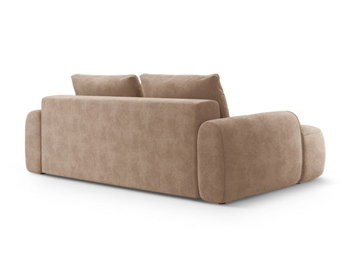 Cosmopolitan Design Slaapbank met opbergdoos Linz 4-zits, flueel donkerbeige - 100x250x84cm